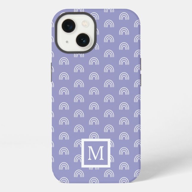 Funda Para iPhone Monograma Arcoíris Blanco (Reverso )