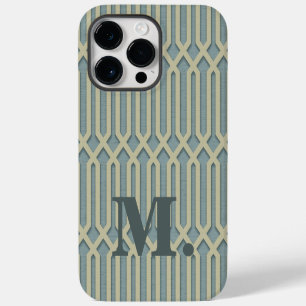 Funda Para iPhone 14 Pro Max Monograma Art Deco Estuche inicial para iPhone / i