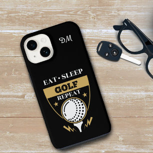 Funda Para iPhone 14 Monograma Come Golf Duerme Repite