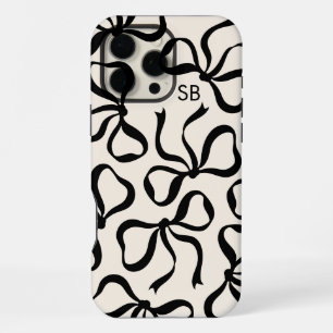 Funda Para iPhone 16 Pro Max Monograma de Arco de Marfil y Negro