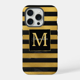 Monograma de bandas de oro negro