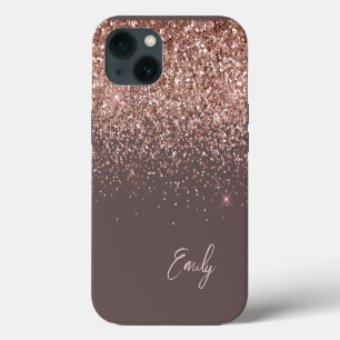Monograma de brillo de oro rosa con rubor de terra