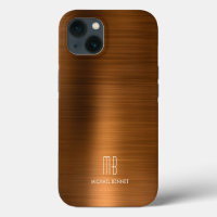 Monograma de Cobre Marrón Metal Bruñido