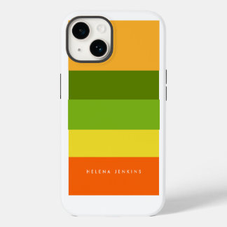 Funda Para iPhone 14 Monograma de color horizontal a rayas