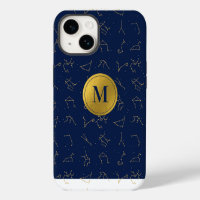 Monograma de constelaciones de Zodiaco Azul de Oro