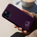 Monograma de escritura moderna morada monocroma de<br><div class="desc">El Guay White Modern Minimalista moderno y moderno Tumbler termal personalizado es una elección elegante y elegante para un regalo personalizado y funcional. Este tumbler no es cualquier tipo de bebebedero; es un vaso de café personalizado e aislado que destaca por su diseño minimalista. El tumbler se personaliza con un...</div>