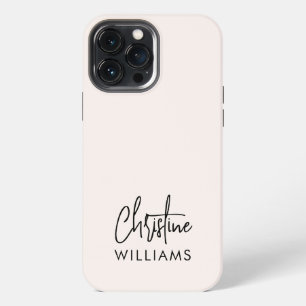 Funda Para iPhone 13 Pro Max Monograma de firma escritura a mano rosa rubor
