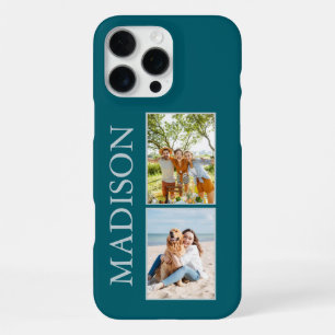 Funda Para iPhone 16 Pro Max Monograma de foto personalizado minimalista modern