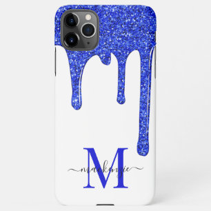 Funda Para iPhone 11Pro Max Monograma de gafas de gafas azules reales de Purpu
