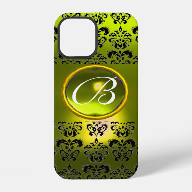 Funda Para iPhone MONOGRAMA DE GEMA DAMASCO Amarillo (Reverso )