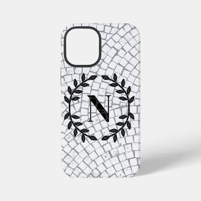Funda Para iPhone Monograma de impresión de mosaico (Reverso )