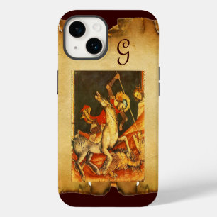 Funda Para iPhone 14 Monograma de la batalla de San Jorge con el dragón