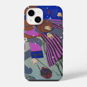 FUNDA PARA iPhone 14 MONOGRAMA DE LA MODA DE LA NIEVE ART DECO DE INVIE