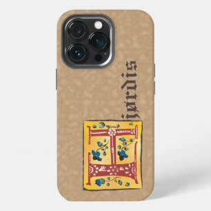Funda Para iPhone 13 Pro Monograma de letra H iluminada floral medieval