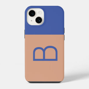 Funda Para iPhone 14 Monograma de letra inicial Colorblock moderno