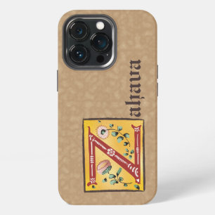 Funda Para iPhone 13 Pro Monograma de letra Z iluminada floral medieval