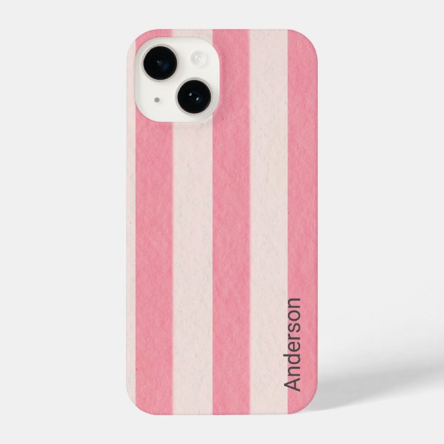 Funda Para iPhone Monograma de línea retro elegante moderna (Reverso )