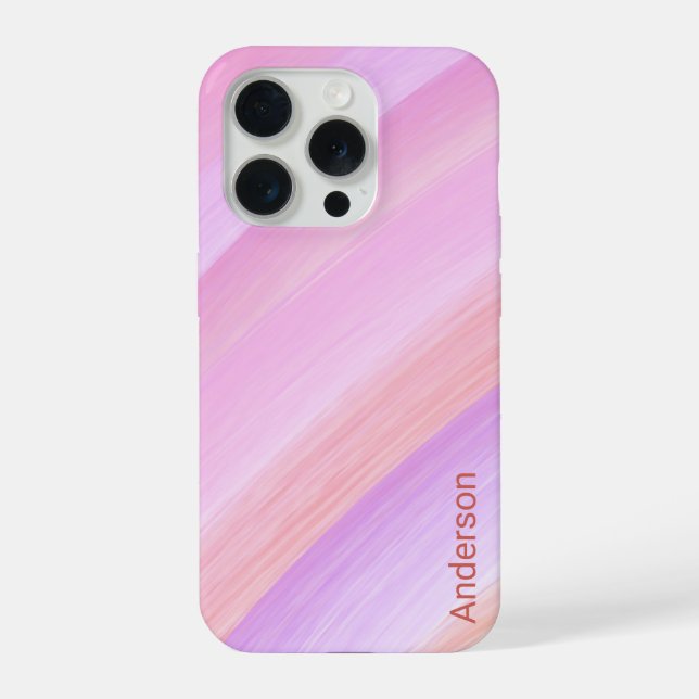 Funda Para iPhone Monograma de línea retro elegante moderna (Reverso )