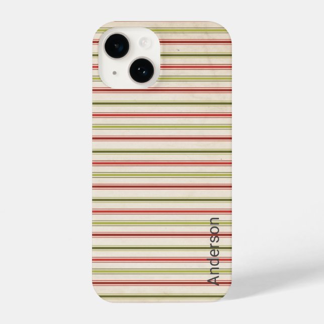 Funda Para iPhone Monograma de línea retro elegante moderna (Reverso )