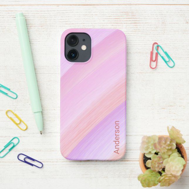 Funda Para iPhone Monograma de línea retro elegante moderna (En el escritorio)