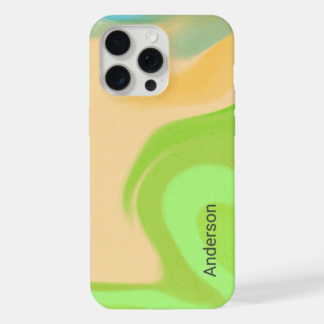 Funda Para iPhone Monograma de línea retro elegante moderna (Reverso )