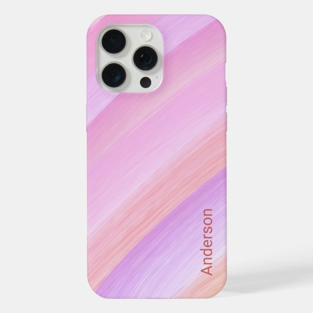 Funda Para iPhone Monograma de línea retro elegante moderna (Reverso )