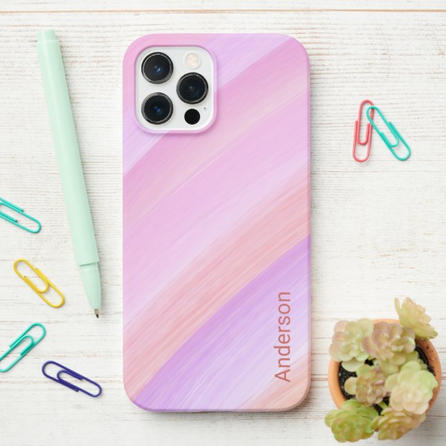 Funda Para iPhone Monograma de línea retro elegante moderna (En el escritorio)