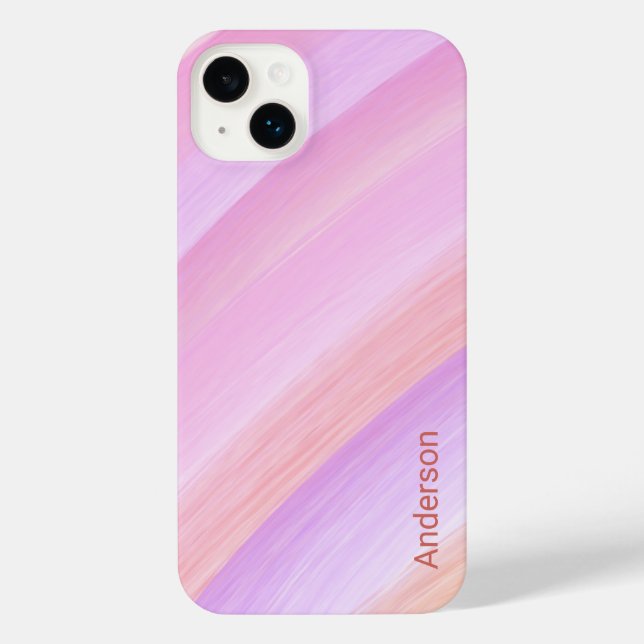 Funda Para iPhone Monograma de línea retro elegante moderna (Reverso )