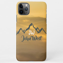 Funda Para iPhone 11Pro Max Monograma de montañas personalizables de amanecer 