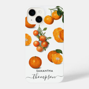 Funda Para iPhone 14 Monograma de Naranjas de cítricos modernos y fresc