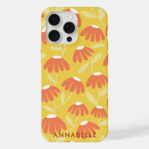 Monograma de nombre inferior patrón floral amarill