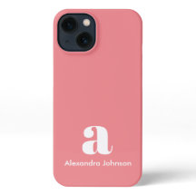 Monograma de nombre inicial rosado Rubor Mínimo mo