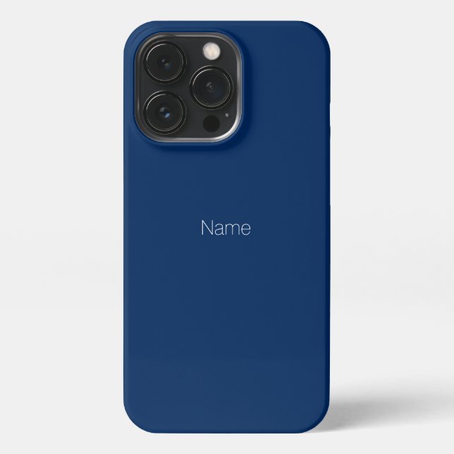 Funda Para iPhone monograma de nombre personalizado azul marino mini (Reverso)