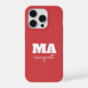 Monograma de nombre personalizado rosa y blanco ún