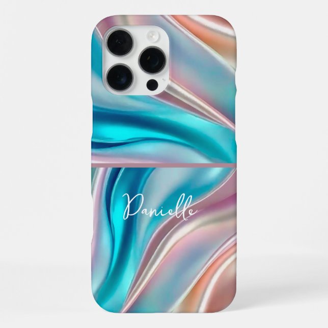 Funda Para iPhone Monograma de seda de lujo (Reverso )