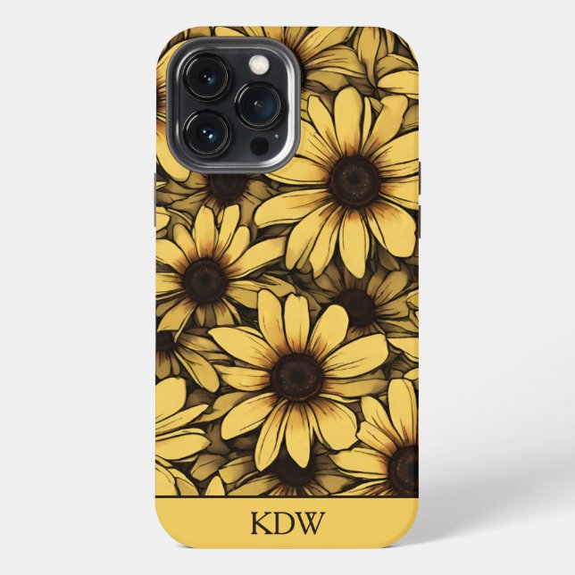 Funda Para iPhone Monograma de Susan de ojos marrones  (Reverso )