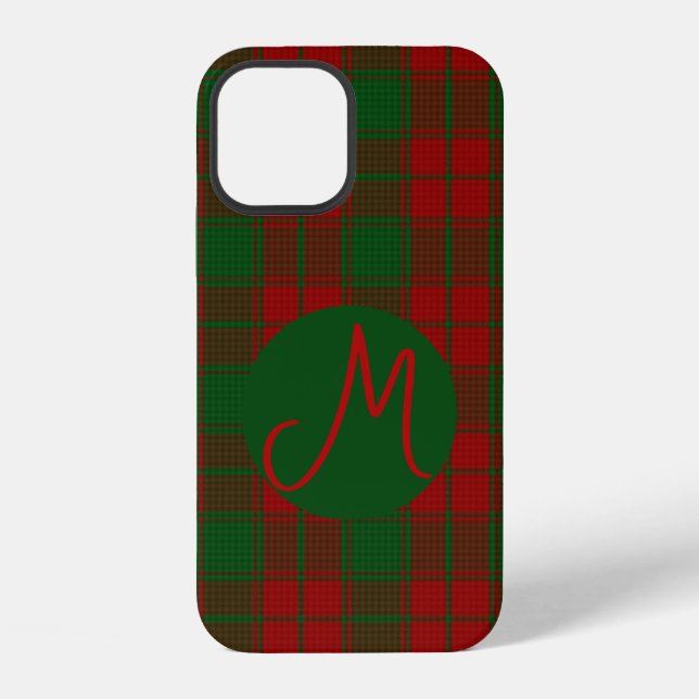 Funda Para iPhone Monograma de Tartán de Middleton (Reverso )