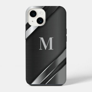 Funda Para iPhone 14 Monograma de textura metálica