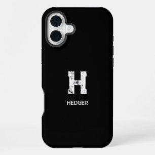 FUNDA PARA iPhone 16 PLUS MONOGRAMA DE UNA LETRA BLANCO MINIMALISTA NOMBRE N