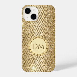 Funda Para iPhone 14 Monograma del patrón de diamante geométrico Purpur