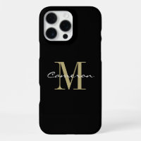 Monograma dorado inicial y nombre personalizado