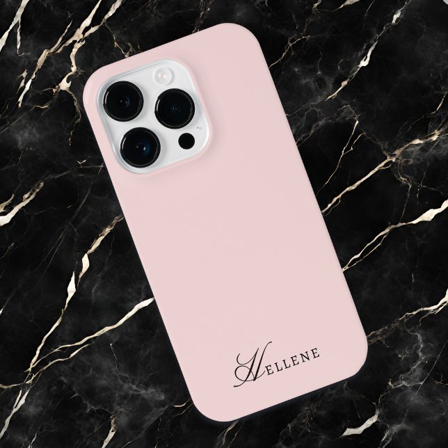 Funda Para iPhone Monograma elegante de guion rosado y Moda (Subido por el creador)