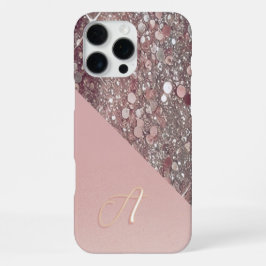 Funda Para iPhone 16 Pro Max Monograma Elegante en Oro Rosa