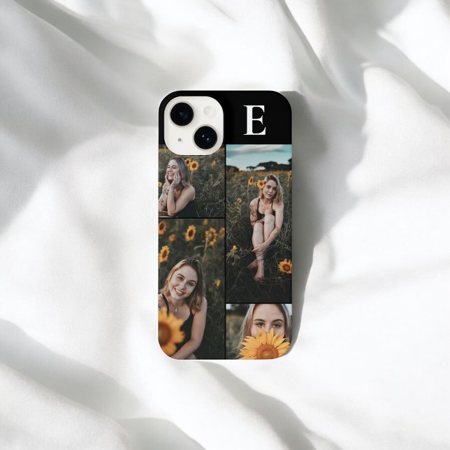 Funda Para iPhone Monograma elegante fotográfico negro (Subido por el creador)