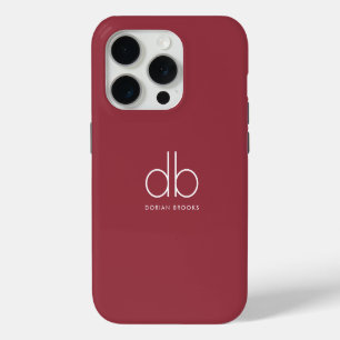 Monograma Elegante Mínimo Clásico Moderno Rojo