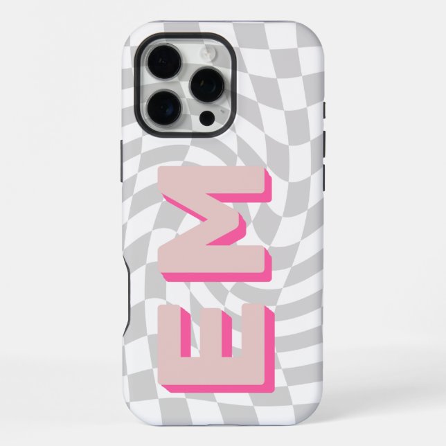 Funda Para iPhone Monograma estético de moda (Reverso )