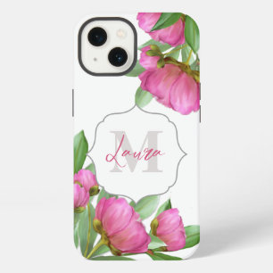 Monograma floral acuarela rosa moderno Case-Mate i