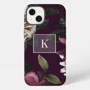 Monograma floral oscuro elegante