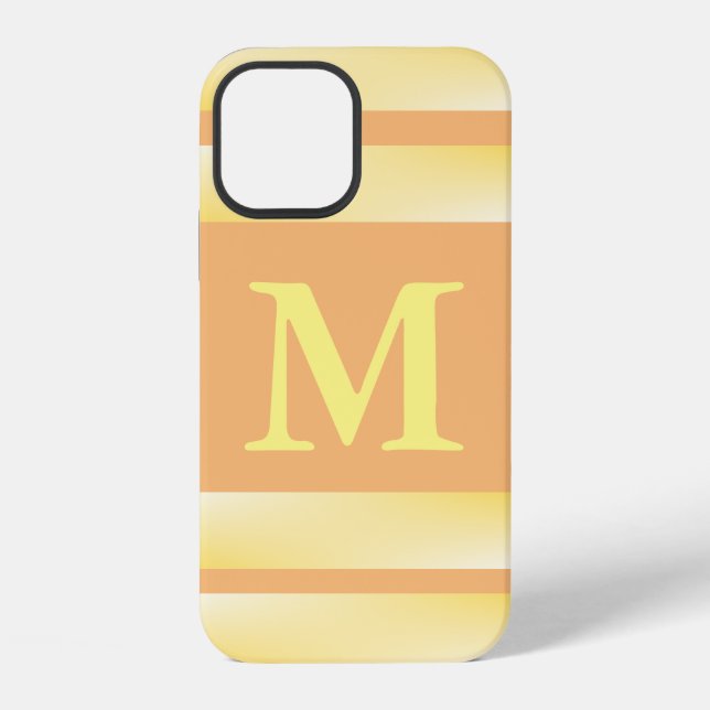 Funda Para iPhone Monograma Franja Amarilla (Reverso )