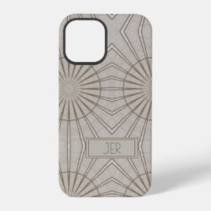 Funda Para iPhone 12 Pro Monograma geométrico moderno elegante y elegante m